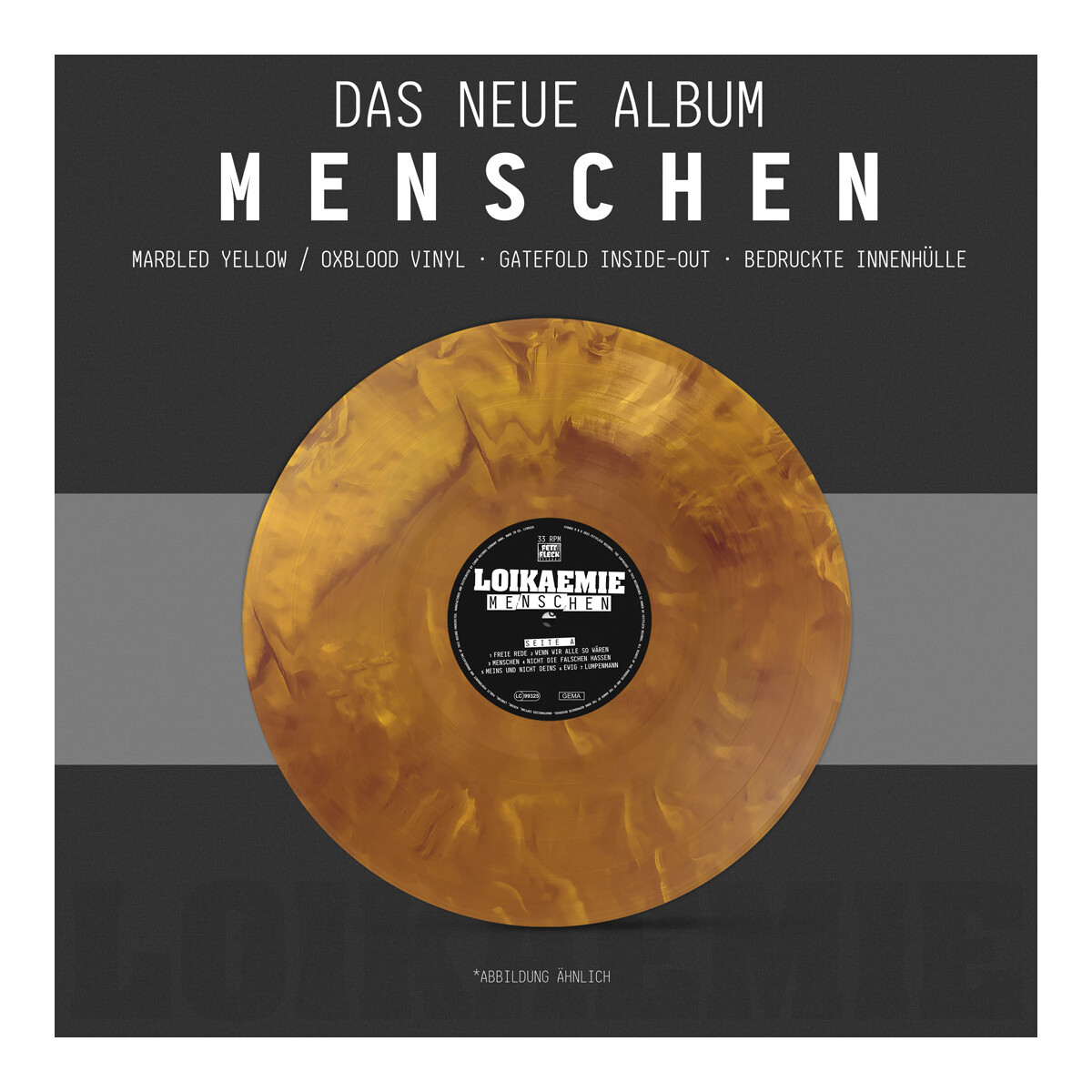 LP Menschen - Yellow / Oxblood Marbled Vinyl