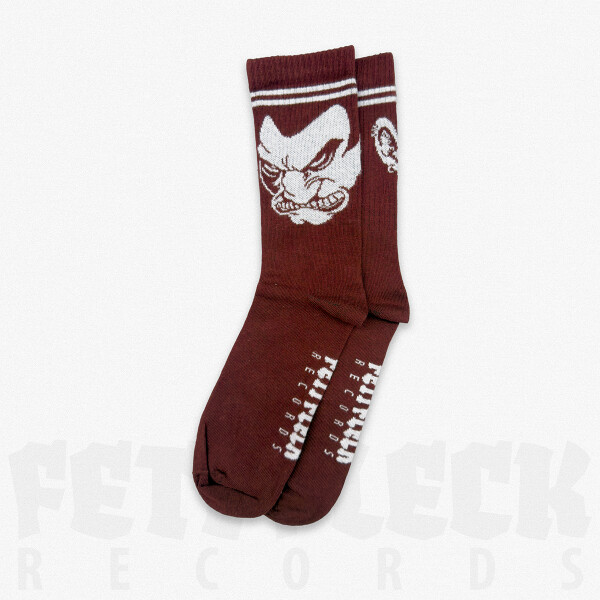 Socken Dünn Schädel Burgundy