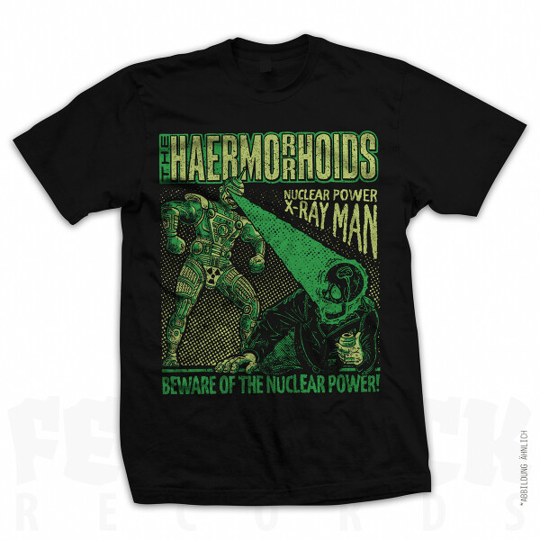 THE HAERMORRHOIDS T-Shirt Nuclear Power X-Ray Man Black M