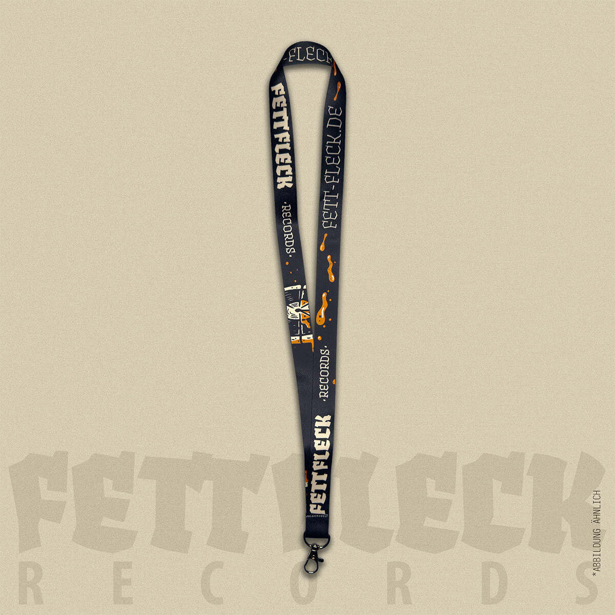 FFR Schlüsselband FETTWAX PIZZA Black